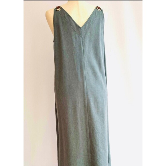 BCBG Max Azria denim dress with leather shoulder straps size extra small XS - Picture 3 of 4
